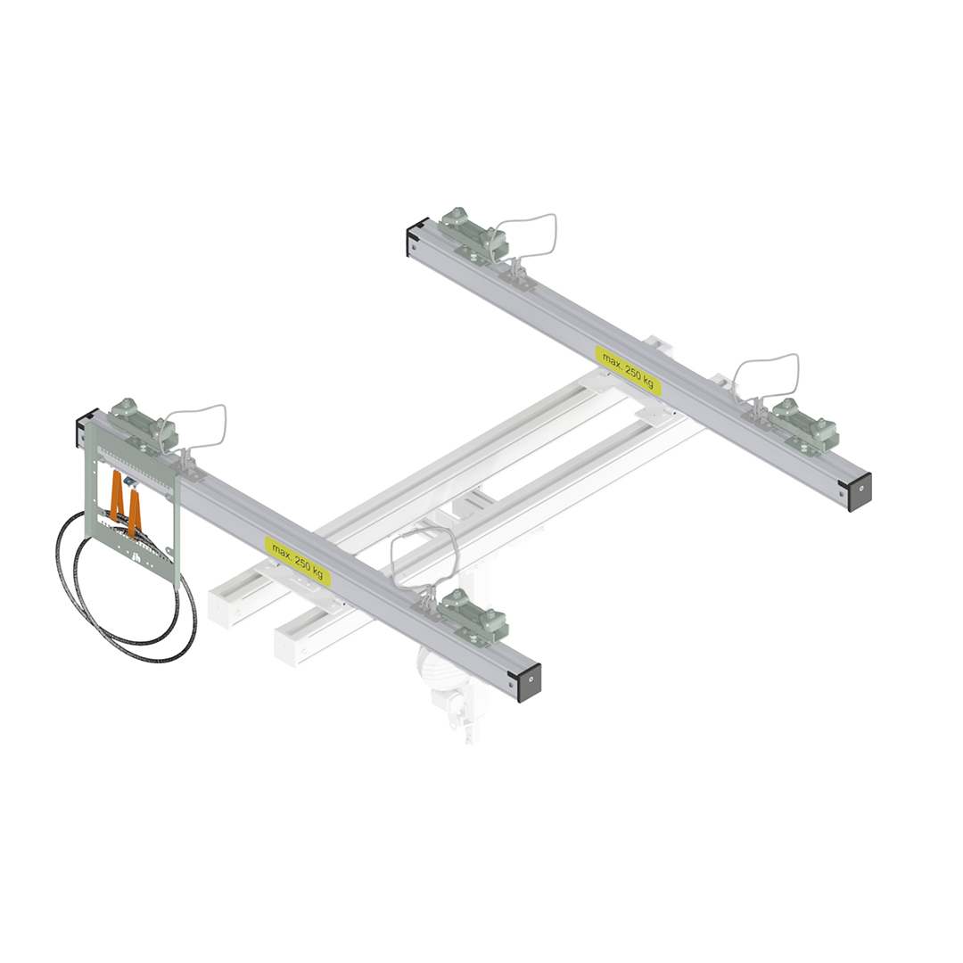 BHL002 Kranbahn Zweispur mit Übergabeplatte und Energieführung